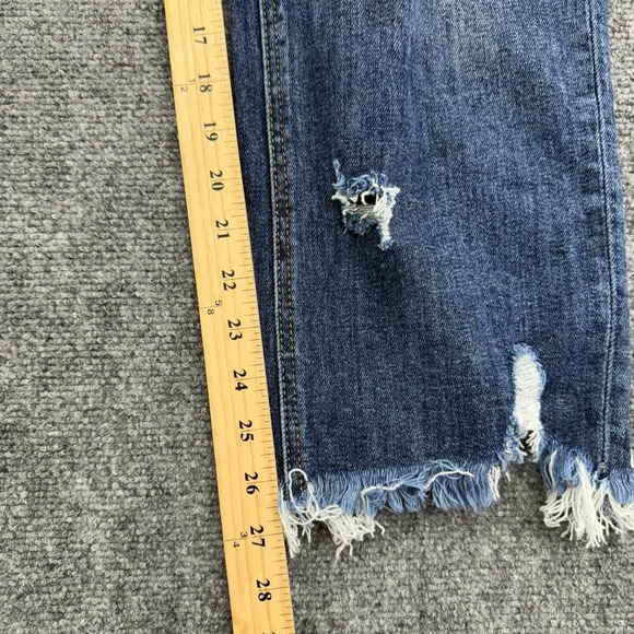 Lovervet by Vervet Jean Womens 30 11 (31x26) Cropped Frayed Hem Distressed Denim - Picture 7 of 13